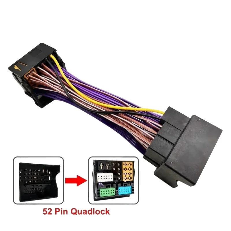 52 Pin Quadlock Connector Extension Harness Adapter Plug Play Wiring Cable for Volkswagen Golf Jetta Tiguan Passat Audi A3 A6
