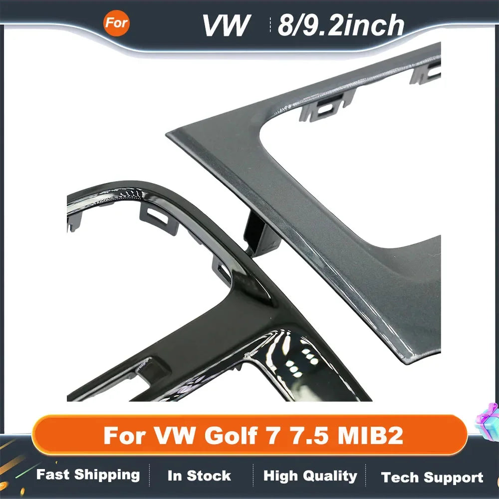 8 Inch 9.2 Inch Car Radio Frame For VW Golf 7 7.5 MIB2 Decorative Piano Black/Gray/Carbon Fibre Touch Screen Bezel Trim Fascias