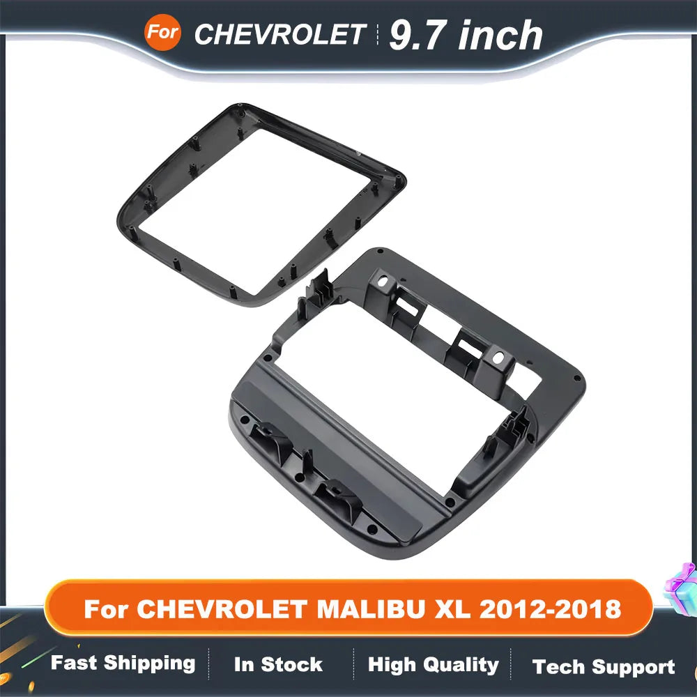 9.7 Inch 2 Din Car Radio Fascias For CHEVROLET MALIBU XL 2012-2018 Tesla Style Multimedia Frame Video Player Navigation Panel