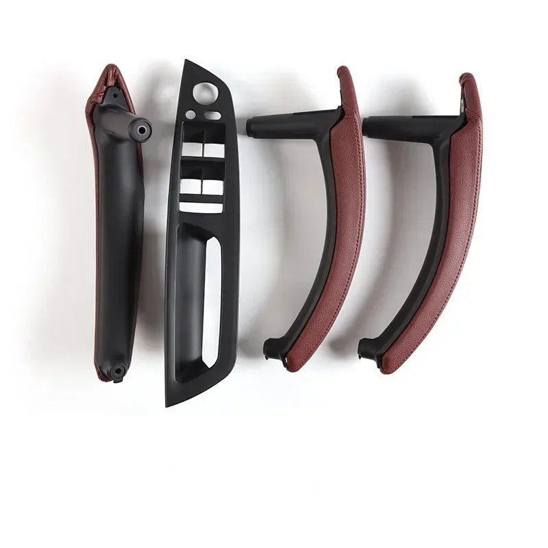 LHD Upgraded Interior Door Handle with Leather Cover Assembly Full Set For BMW X5 X6 E70 E71 E72 2007-2014