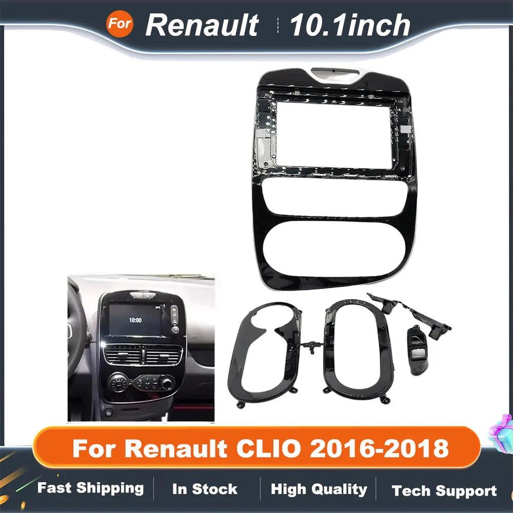 10.1 Inch Fascia Frame For Renault CLIO 2016-2018 Brief&Single Color Car Dvd Mp3 Player Dashboard Navigation Frame