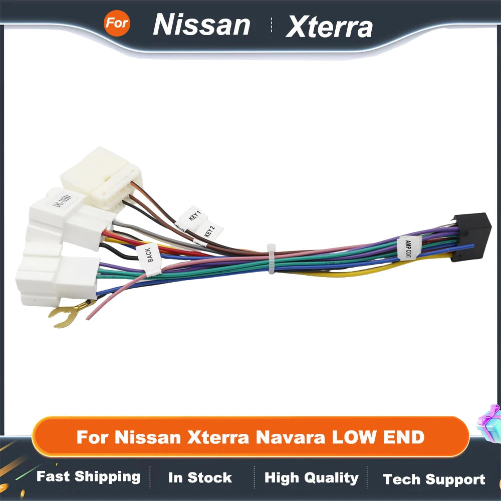 16PIN Car Radio Cable For Nissan Xterra Navara LOW END Cable Power Wire Cable Android Car
