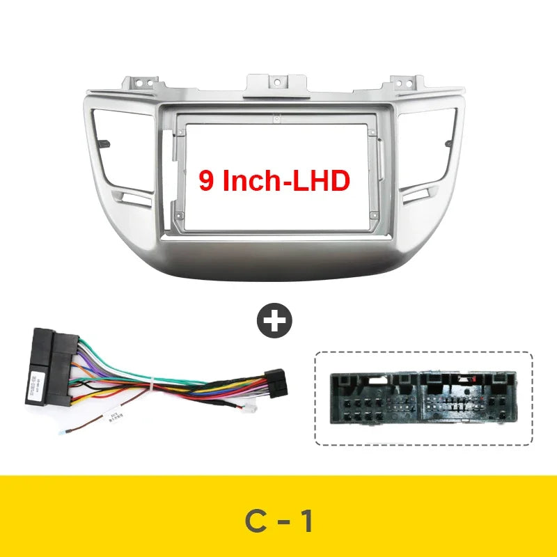 9'' For HYUNDAI TUCSON 2015-2017 Car Radio Player Panel Frame Stereo Android Cable Wire Harness Fascia Dashboard Cover