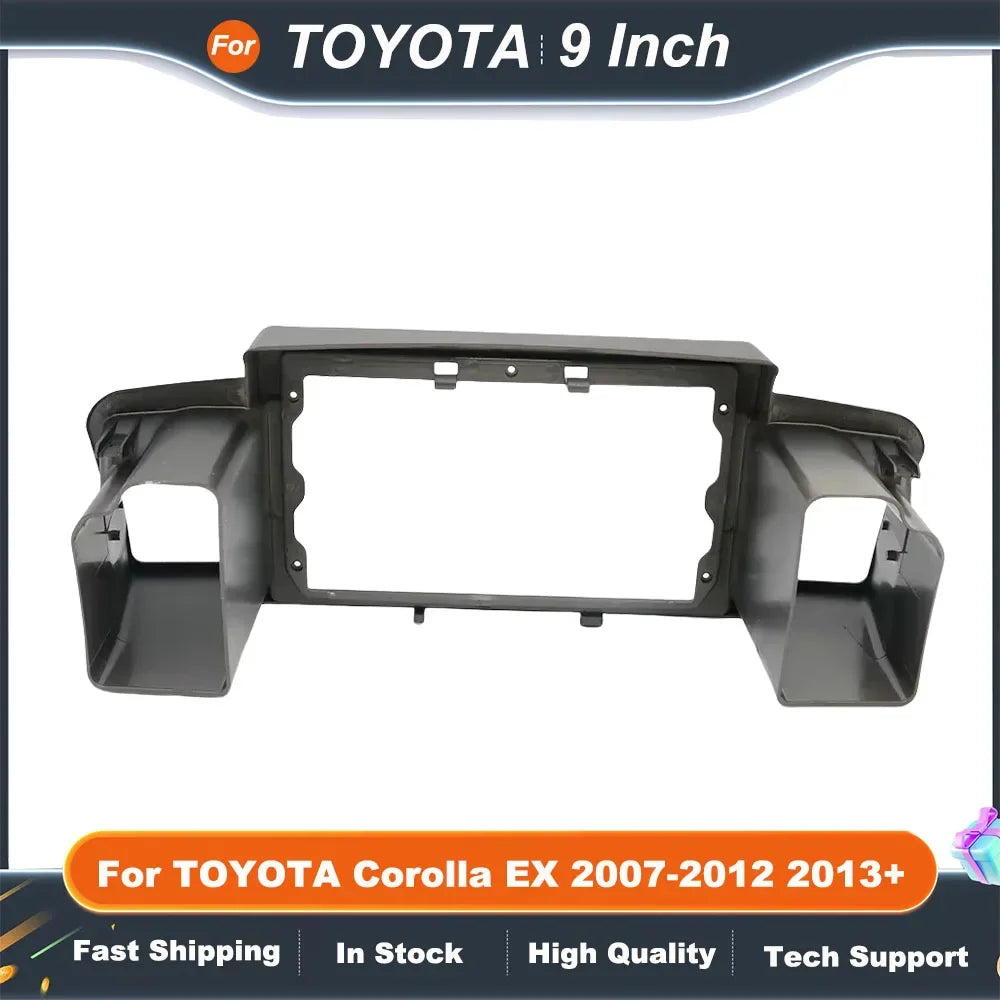 9 Inch Car Radio Fascia Frame for Toyota Corolla EX 2007-2012 & 2013+ OEM Fit Stereo Dash Kit Anti-Rattle ABS Panel
