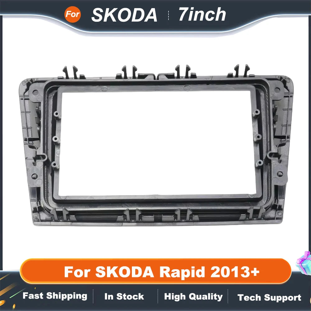 7 Inch 2Din Car Radio Fascia Frame For SKODA Rapid 2013+ Car Audio Refitting Frame Dash Mount CD Trim Installation