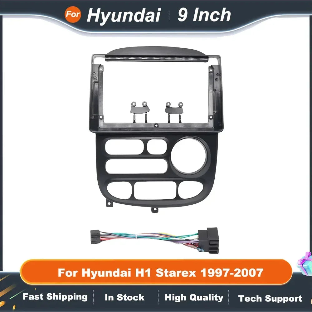 9 Inch Car Radio Fascia Frame for Hyundai H1 Starex 1997-2007 Android Audio Dash Trim Kit Fitting Adapter Panel