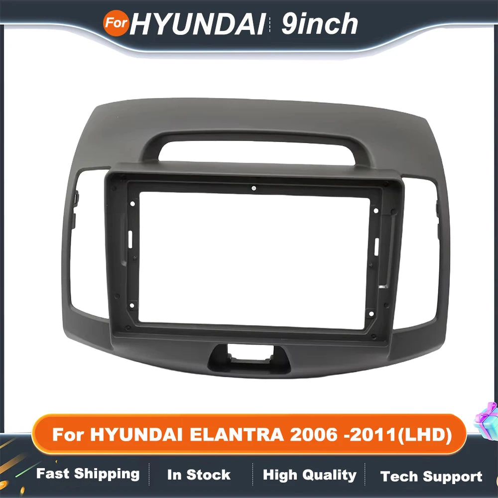 9INCH 2DIN car stereo panel For HYUNDAI ELANTRA 2006 -2011(LHD) Stereo Panel CD Trim Installation Kit Frame Dash Panel