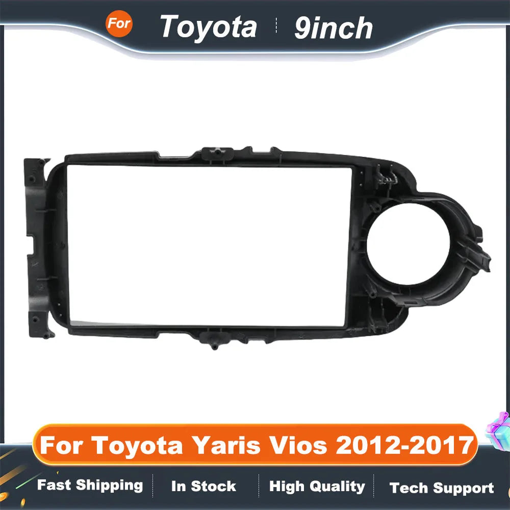 9 Inch Car Frame Fascia Adapter For Toyota Yaris Vios 2012-2017 Android Radio Dash Fitting Panel Kit