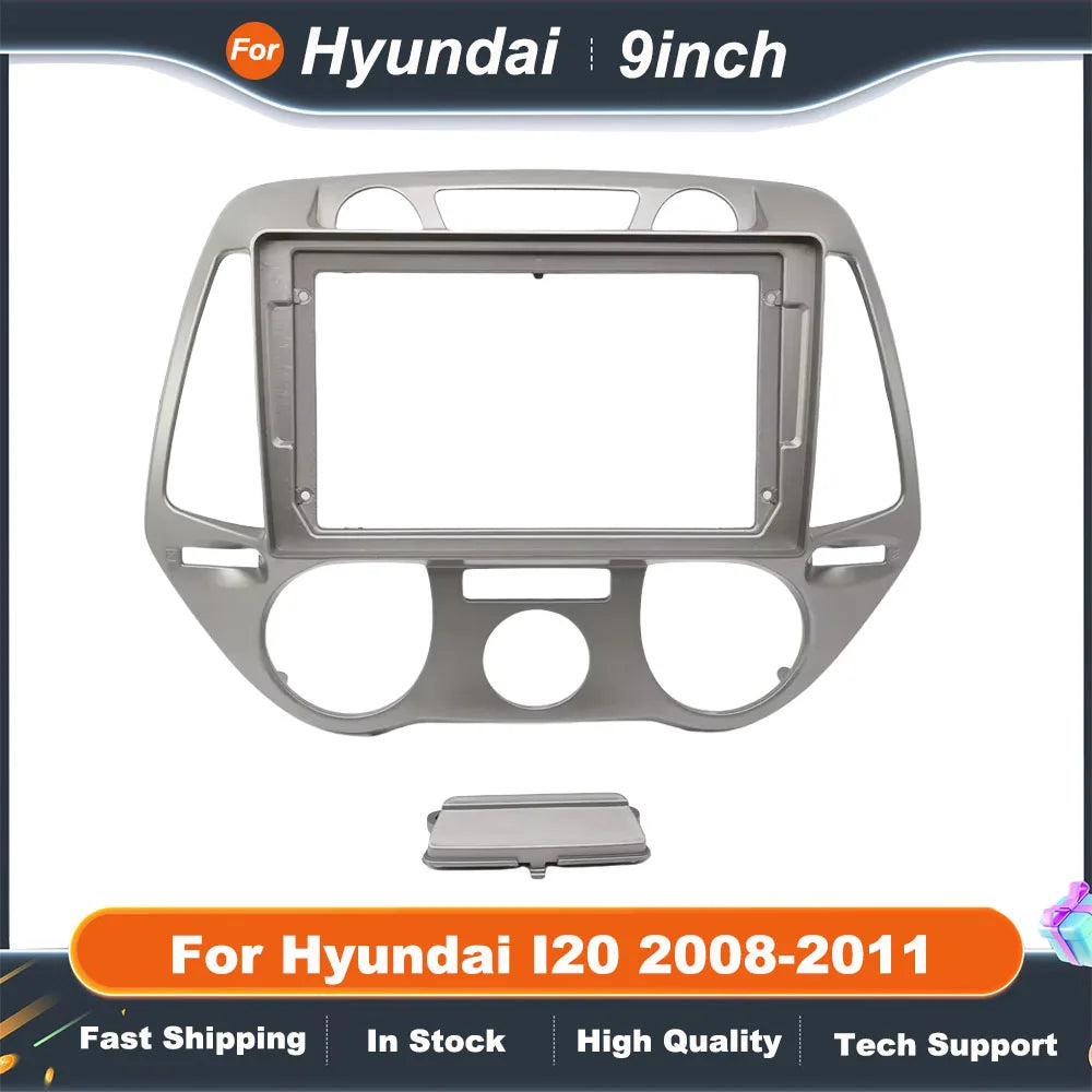 9 Inch Car Fascia Frame Cable For Hyundai I20 2008-2011 Android Big Screen Radio Dash Fitting Panel Kit