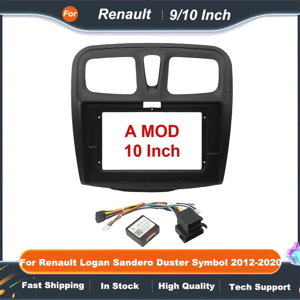 9 Inch 10 Inch Car Radio Fascia Frame for Renault Logan Sandero Duster Symbol 2012-2020 Android Dash Panel Fitting Kit