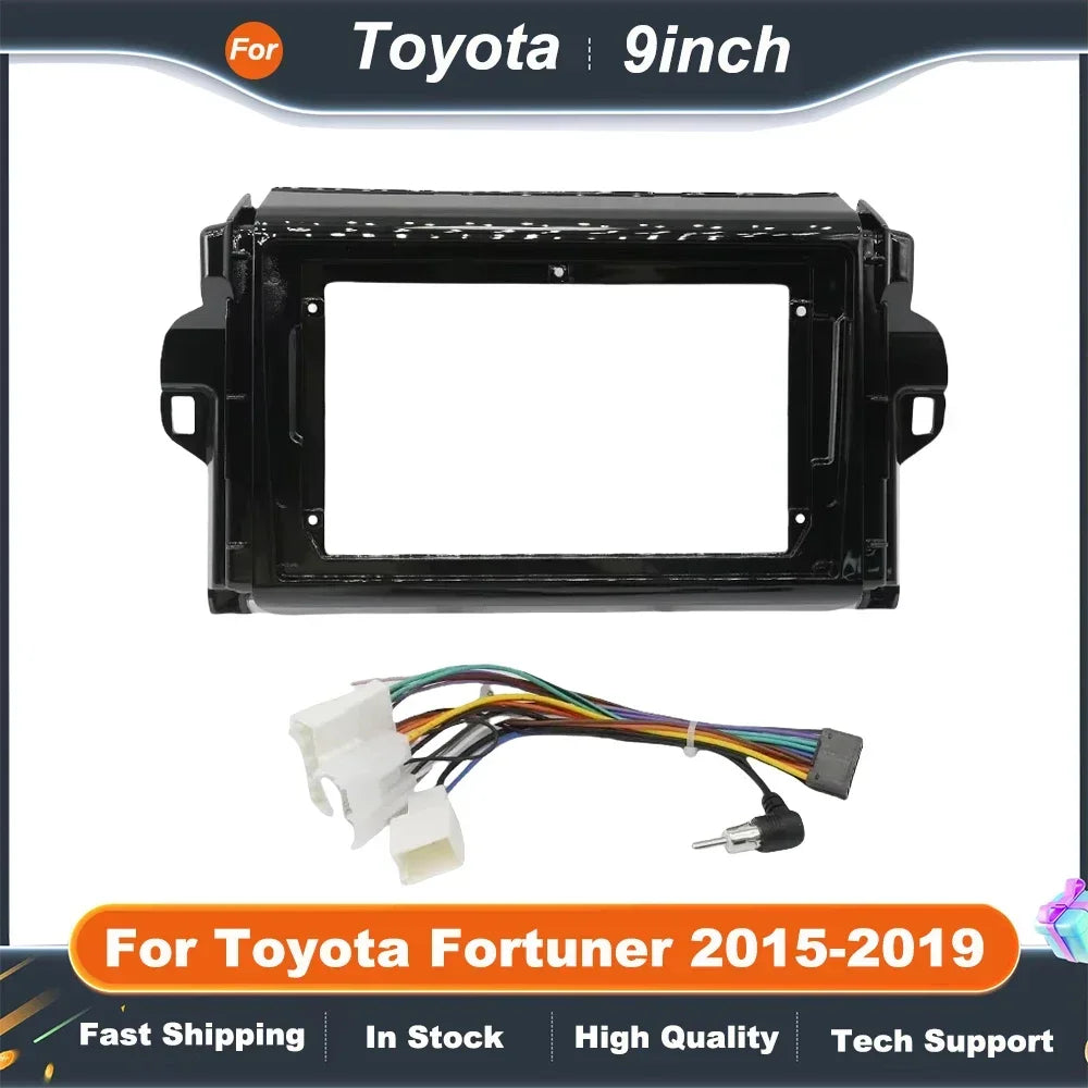 9 Inch 2DIN Car Stereo Fascia Panel for Toyota Fortuner 2015-2019 Dash Mounting Kit