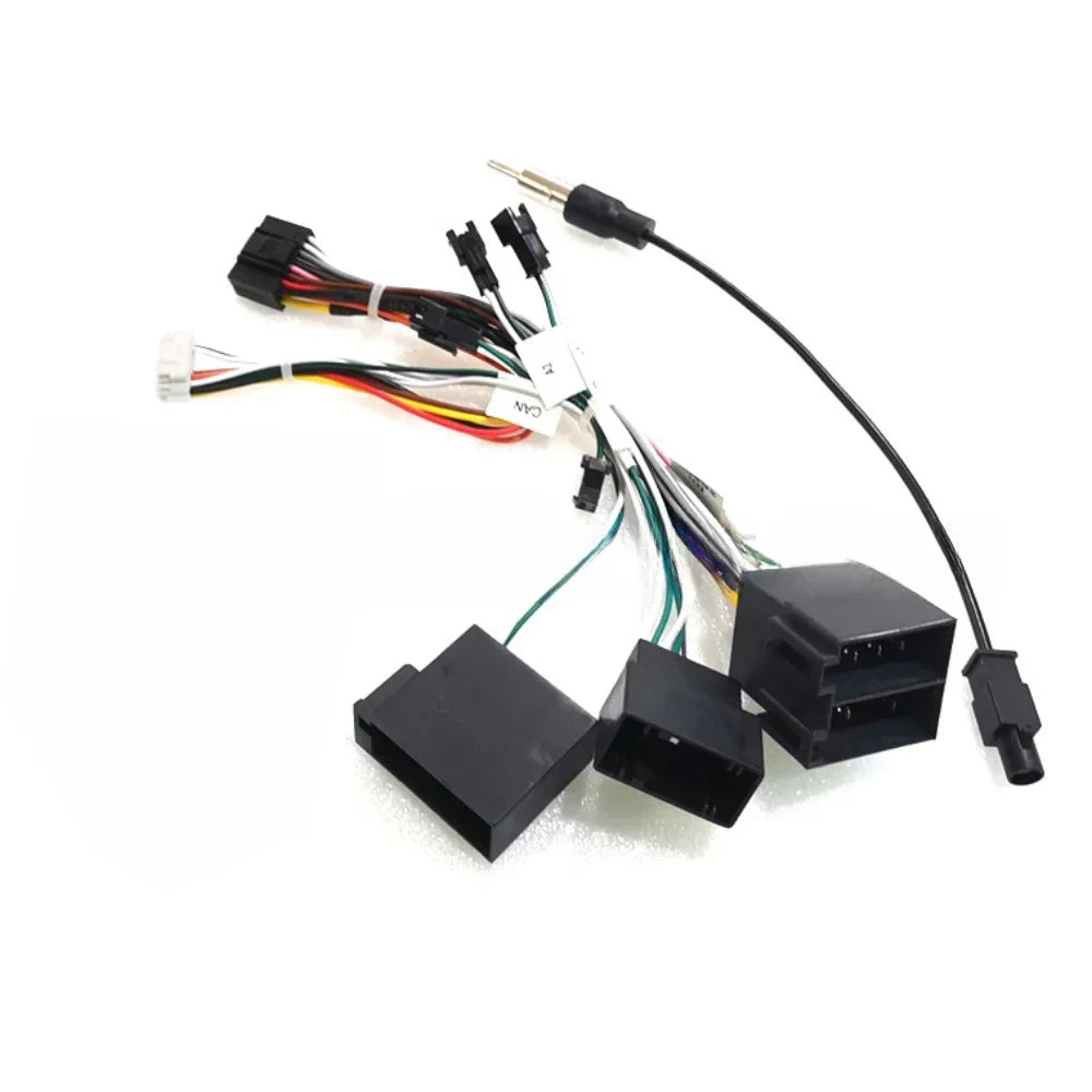 Car 16 Pin Audio Wiring Harness Adapter With Canbus Box For Mercedes-Benz CLK W203 R350 S320 W209 2002-2006 Android 2 Din GPS