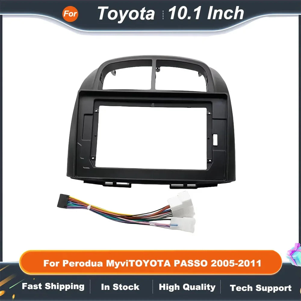 10.1 Inch Car Radio Fascia Frame Adapter for Toyota PassoDaihatsu BoonSirionSubaru JustyPerodua Myvi - Android Dash Panel Kit
