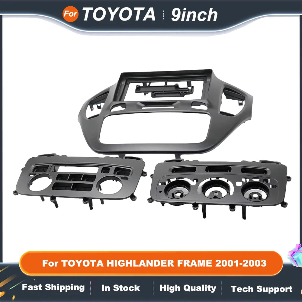 9 Inch car stereo frame For TOYOTA HIGHLANDER FRAME 2001-2003 GPS MP5 Android Player 2 Din Fascias Panel DashBoard Cover