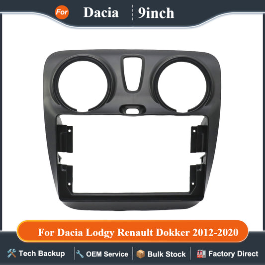 For Dacia Lodgy Renault Dokker 2012-2020 9 Inch Car Frame Fascia Adapter Canbus Box Decoder Android Radio Dash Fitting Panel Kit