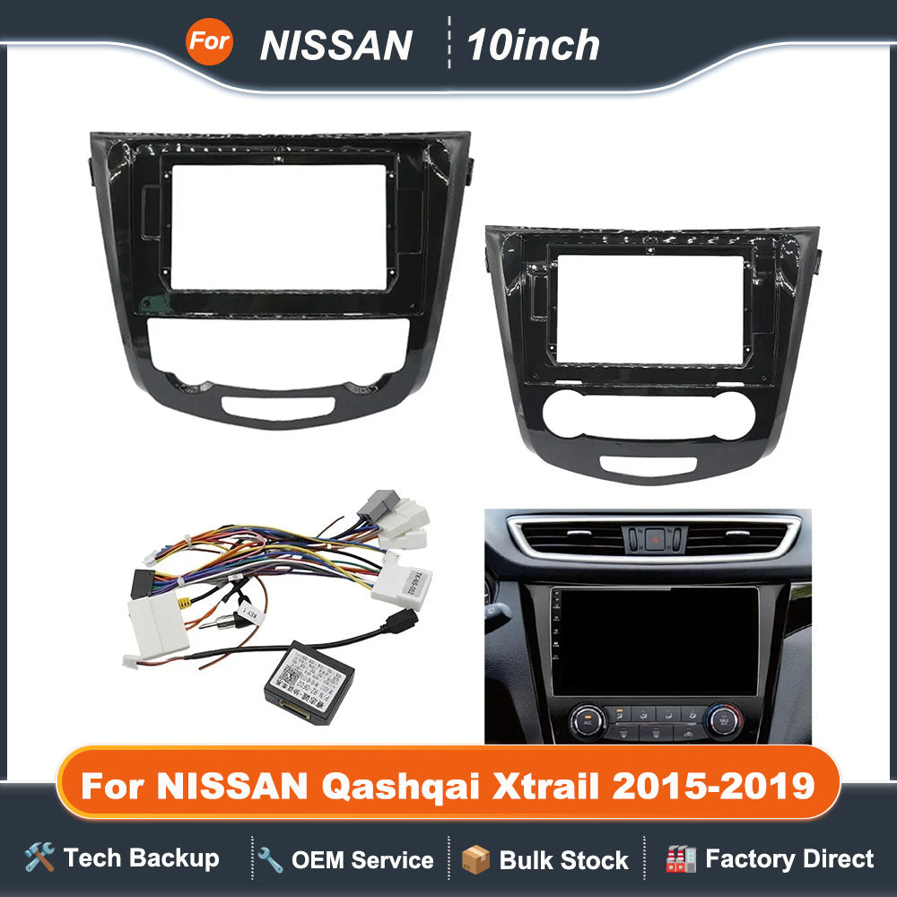 10.1 Inch For NISSAN Qashqai Xtrail 2015-2019 Car Radio Stereo Fascia Frame Head Unit Android Screen GPS MP5 Player Dash Cover P