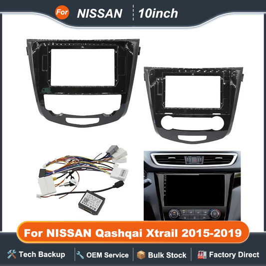 10.1 Inch For NISSAN Qashqai Xtrail 2015-2019 Car Radio Stereo Fascia Frame Head Unit Android Screen GPS MP5 Player Dash Cover P