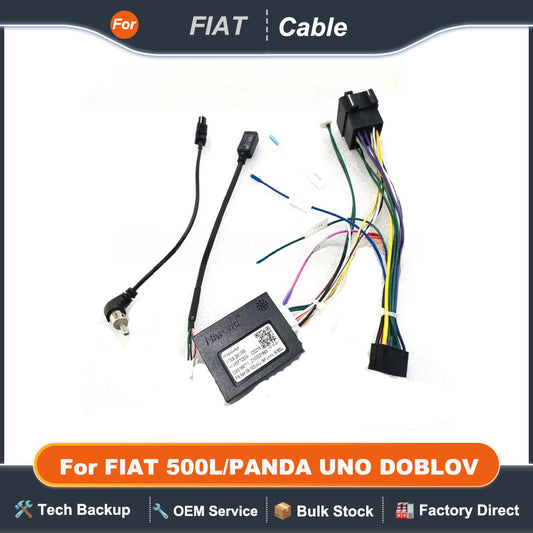 Car accessories Car radio Canbus Box Decoder For FIAT 500L/PANDA UNO DOBLO 2 Din 16PIN Wiring Harness Plug Power Cable Android