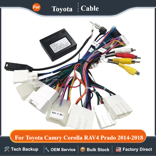 2010 JBL For Toyota Car Stereo 16 Pin Radio Wire Harness with Canbus Compatible with Toyota Camry Corolla RAV4 Prado 2014-2018