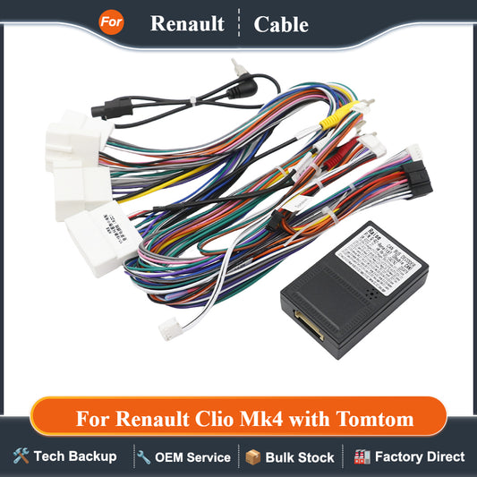 Wiring Harness Canbus Decoder for Renault Clio Mk4 with Tomtom 16 Pin To 12Pin 32Pin 24Pin Connector Car Android Cable Adapter