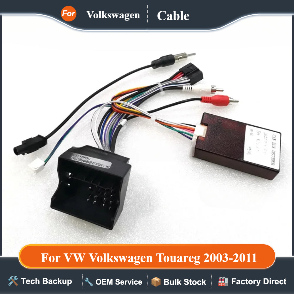 Car Radio Stereo Wiring Harness Cable Adapter Canbus Android 16 Pin For VW Volkswagen Touareg 2003-2011 GPS MP5 Video Player