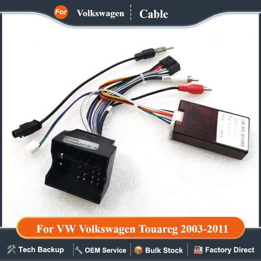 Car Radio Stereo Wiring Harness Cable Adapter Canbus Android 16 Pin For VW Volkswagen Touareg 2003-2011 GPS MP5 Video Player