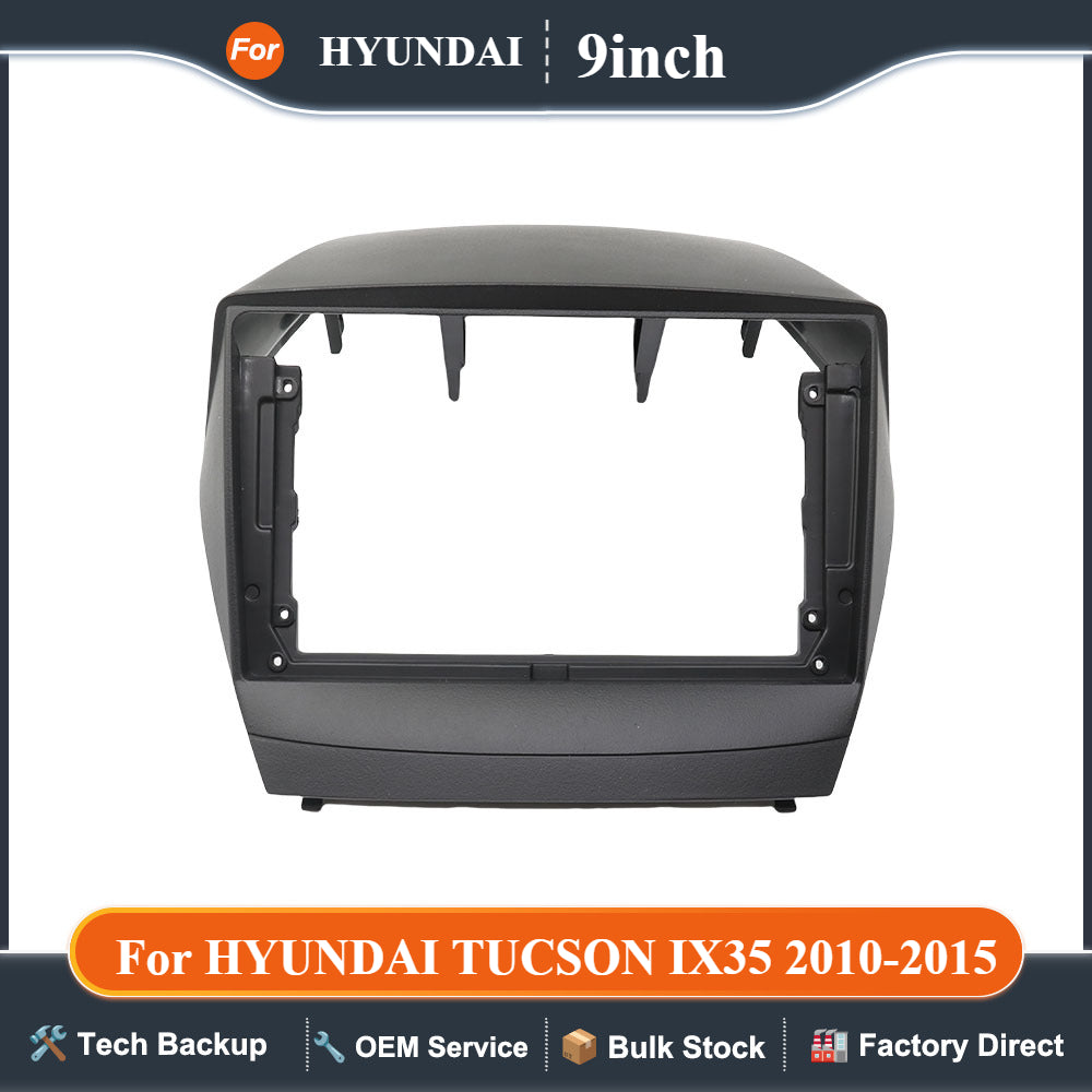 9"Car Fascia Radio Panel DVD  Dash Kit Install Adapter Console Frame Bezel trim for HYUNDAI TUCSON IX35 2010-15