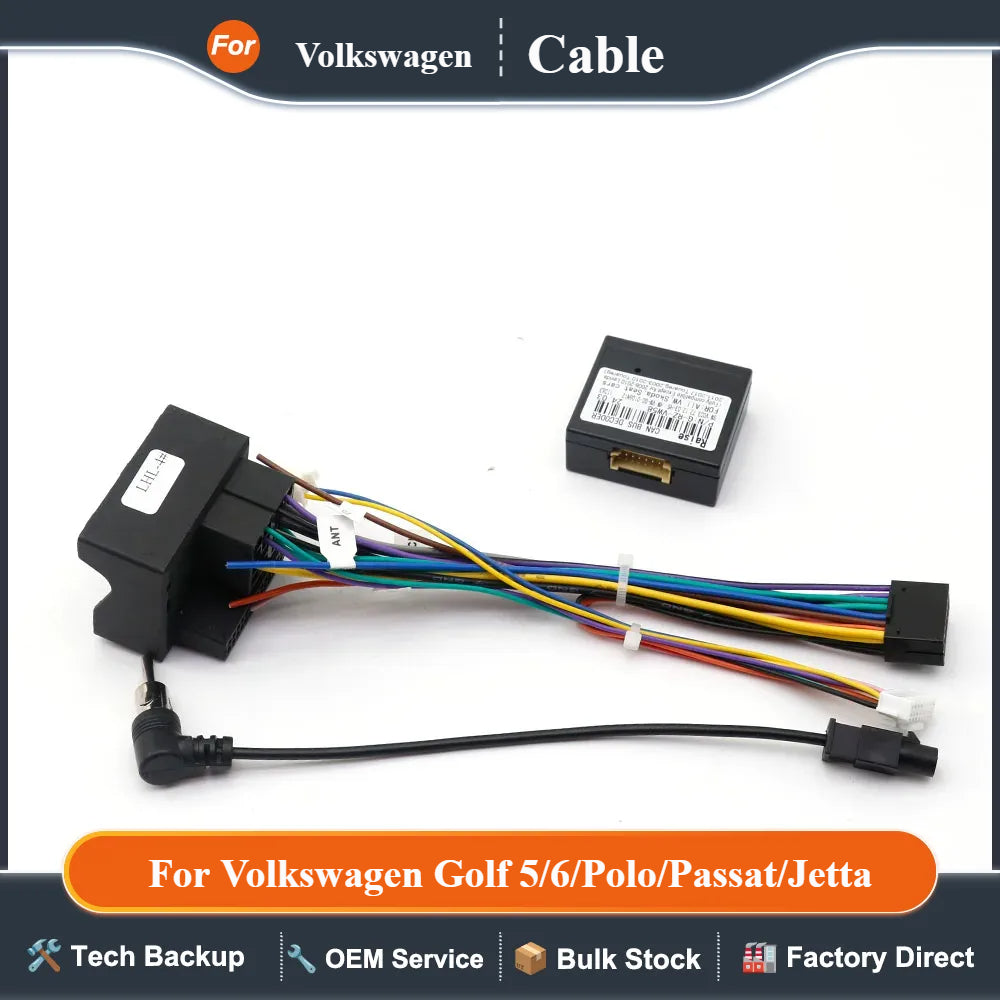 Android Car Media Player Navi Radio CANBUS BOX Wire harness For Volkswagen Golf 5/6/Polo/Passat/Jetta/Tiguan/Touran/Skoda