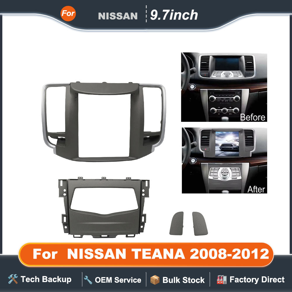 9.7 Inch Universal Car Radio Frame for NISSAN TEANA 2008-2012 2 Din Tesla Style Multimedia Frame Video Player Panel Trim