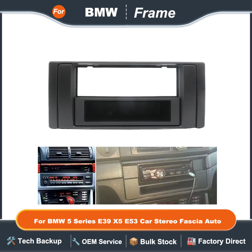 1 Din Stereo Radio Fascia Dash Panel Frame Interior Accessory Fit for BMW 5 Series E39 X5 E53 Car Stereo Fascia Auto