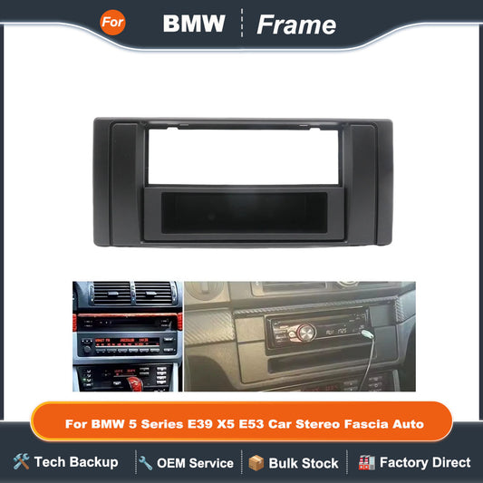 1 Din Stereo Radio Fascia Dash Panel Frame Interior Accessory Fit for BMW 5 Series E39 X5 E53 Car Stereo Fascia Auto