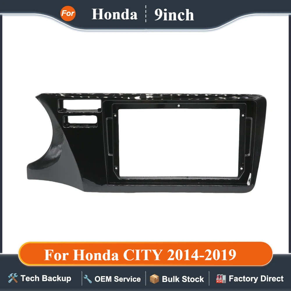For Honda CITY 2014-2019(9INCH)Car Radio Fascias Android GPS MP5 Stereo Player 2 Din Head Unit Panel Dash Frame Installation Tri