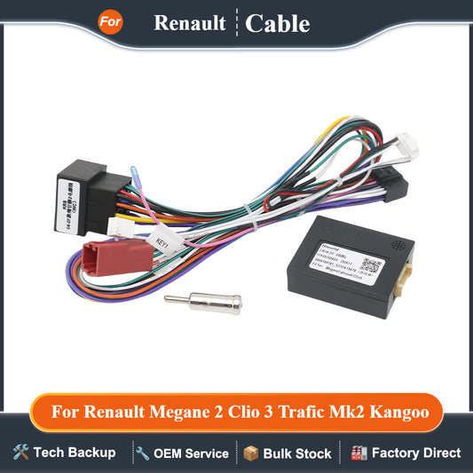 CAN Bus Decoder 16 Pin to ISO Radio Harness Adapter Car Android Wiring Cable for Renault Megane 2 Clio 3 Trafic Mk2 Kangoo