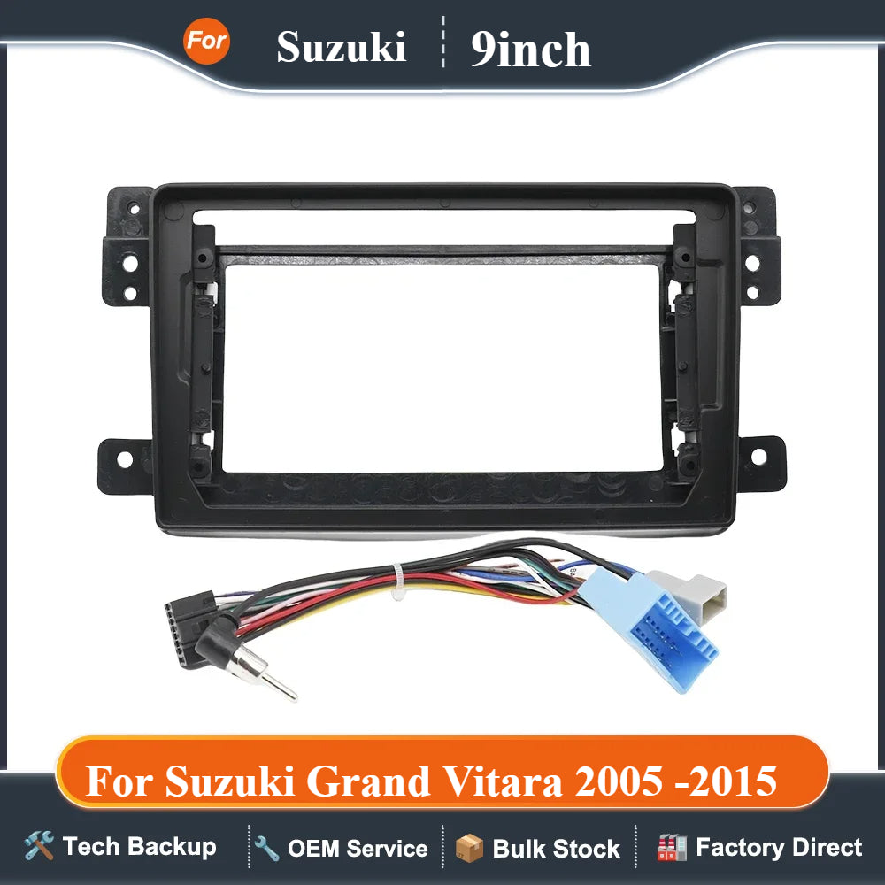 For Suzuki Grand Vitara 2005 -2015 9 Inch Car Radio Android MP5 Player Casing Frame Fascia Stereo Dash 2 Din Head Unit Panel Kit