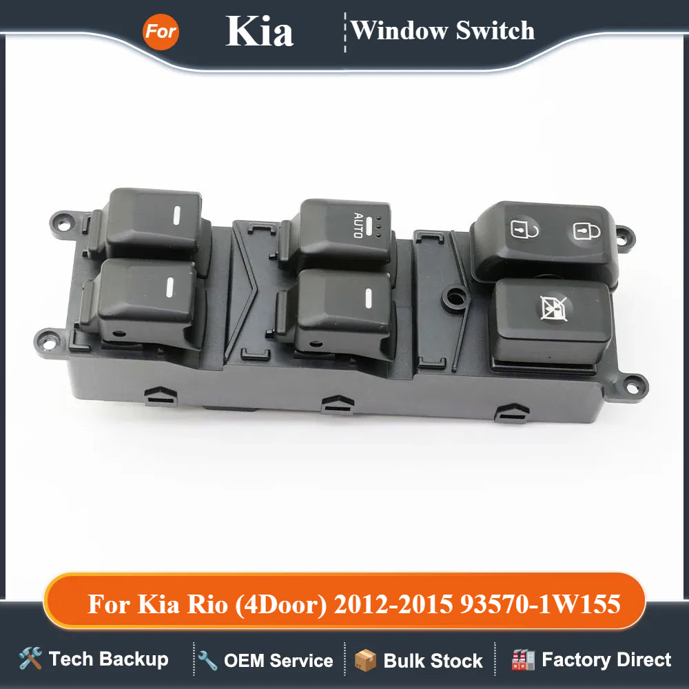 New Car Front Left Drive Side Power Window Control Switch Button for Kia Rio (4Door) 2012-2015 93570-1W155