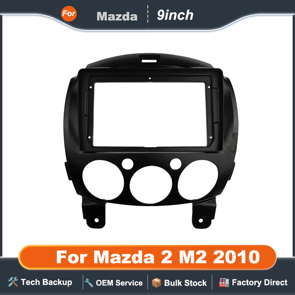 9 Inch For Mazda 2 M2 2010 Car Frame Fascia Adapter Android Mp5 Radio 2 Din Head Unit Dash Panel Dash Board Cover Fiting Kit