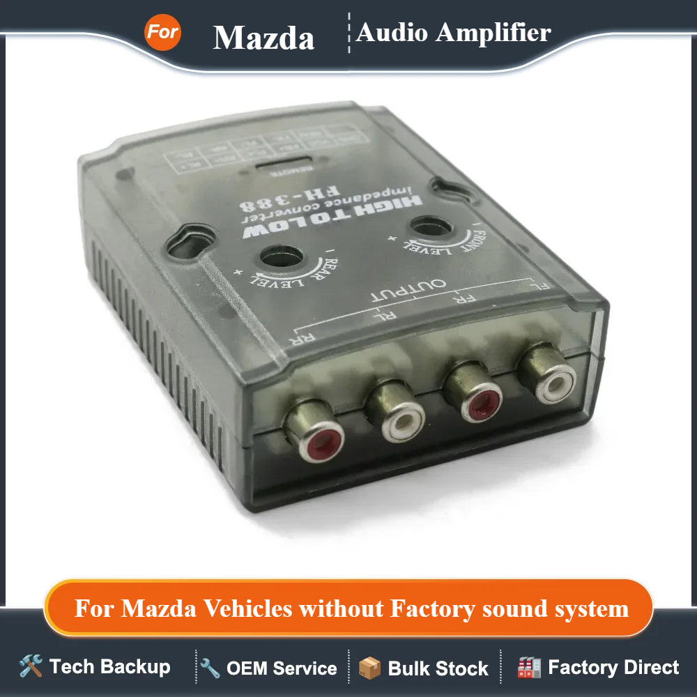 Replacement or Addition of an Amplifier car audio amplifier for Mazda Vehicles without Factory sound system