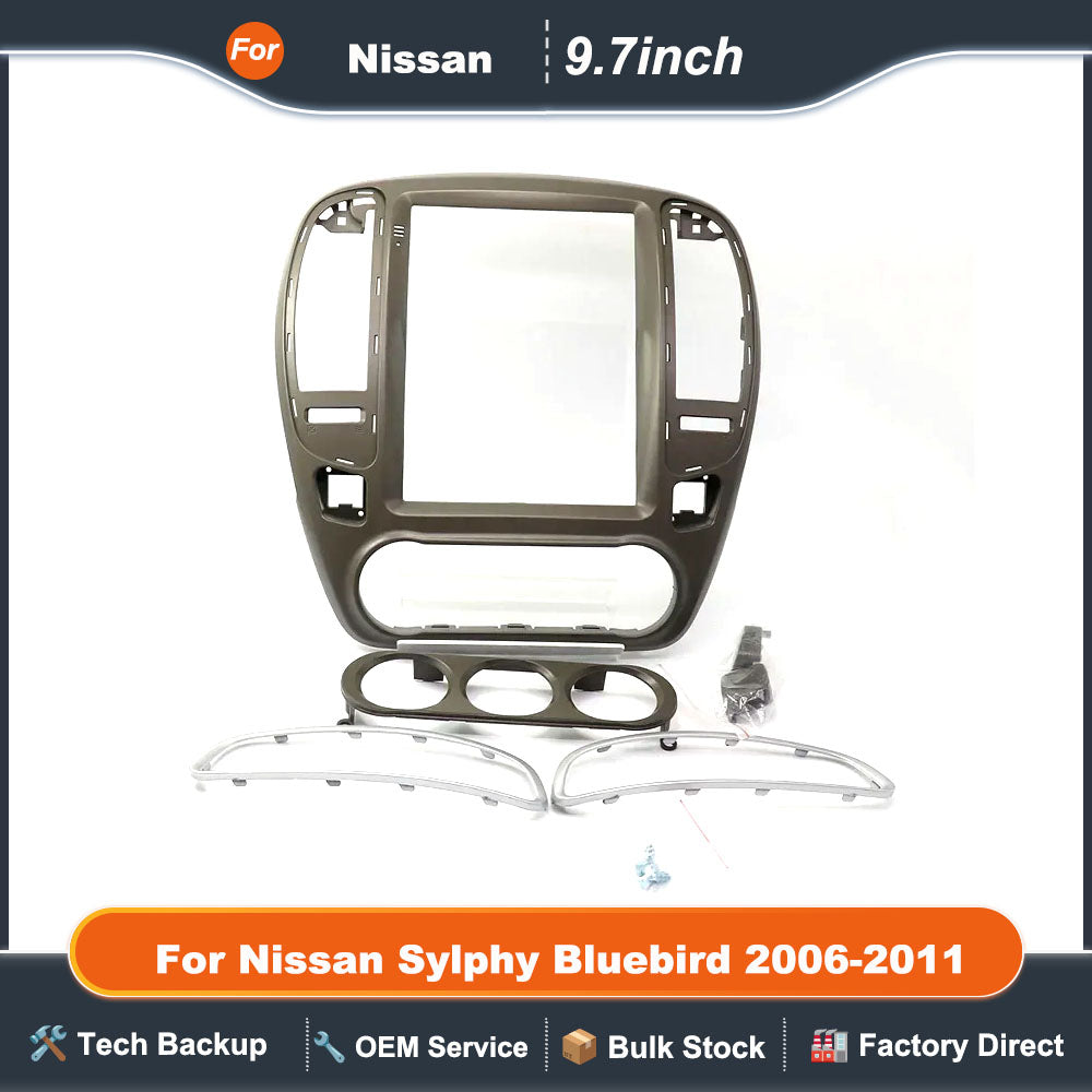 For Nissan Sylphy Bluebird 2006-2011 9.7 Inch 2 Din Radio Car Player DVD Audio Panel Mount Installation Fascia Frame