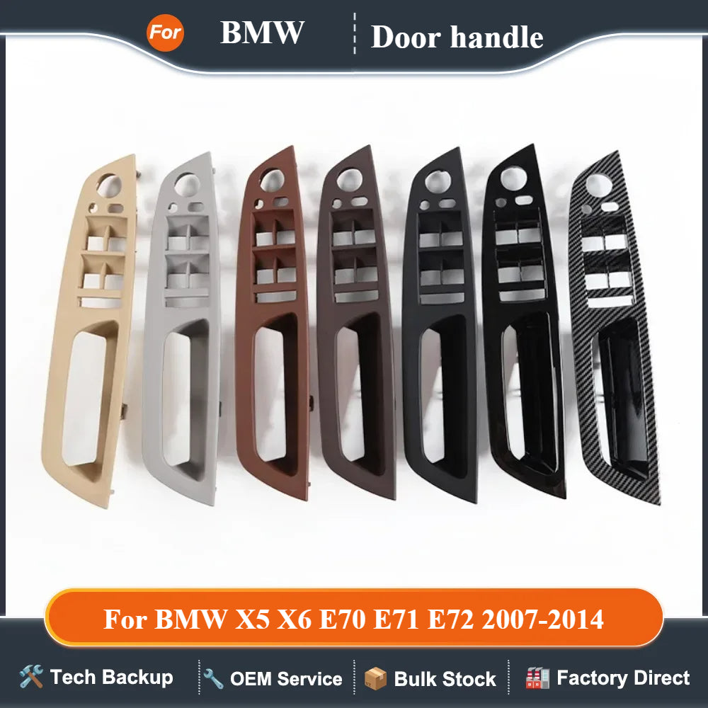 LHD RHD Upgraded Interior Fiber Door Handle Cover Trim Replacement For BMW X5 X6 E70 E71 E72 2007-2014