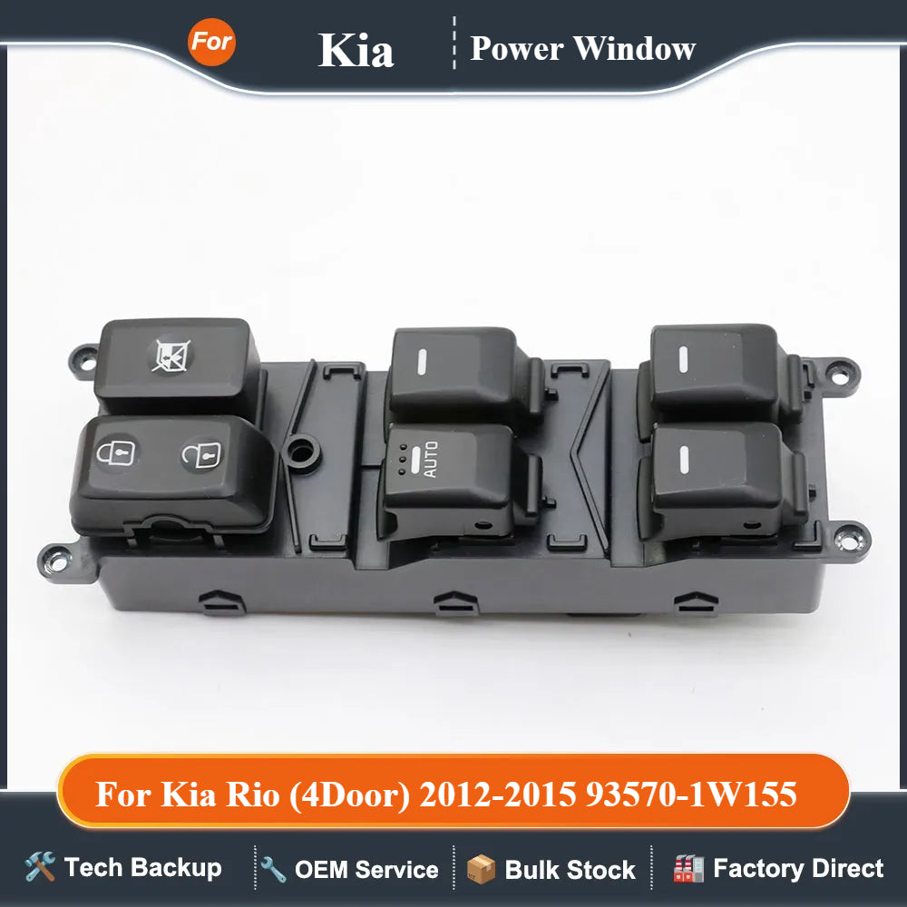 New Car Front Left Drive Side Power Window Control Switch Button for Kia Rio (4Door) 2012-2015 93570-1W155