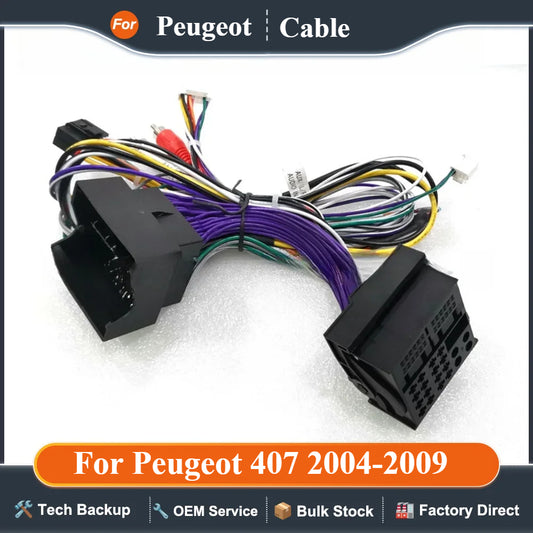 Car Radio Canbus Box Decoder For Peugeot 407 2004-2009 (Save CD) Wiring Harness Plug Power Cable Android 2 Din GPS Radio