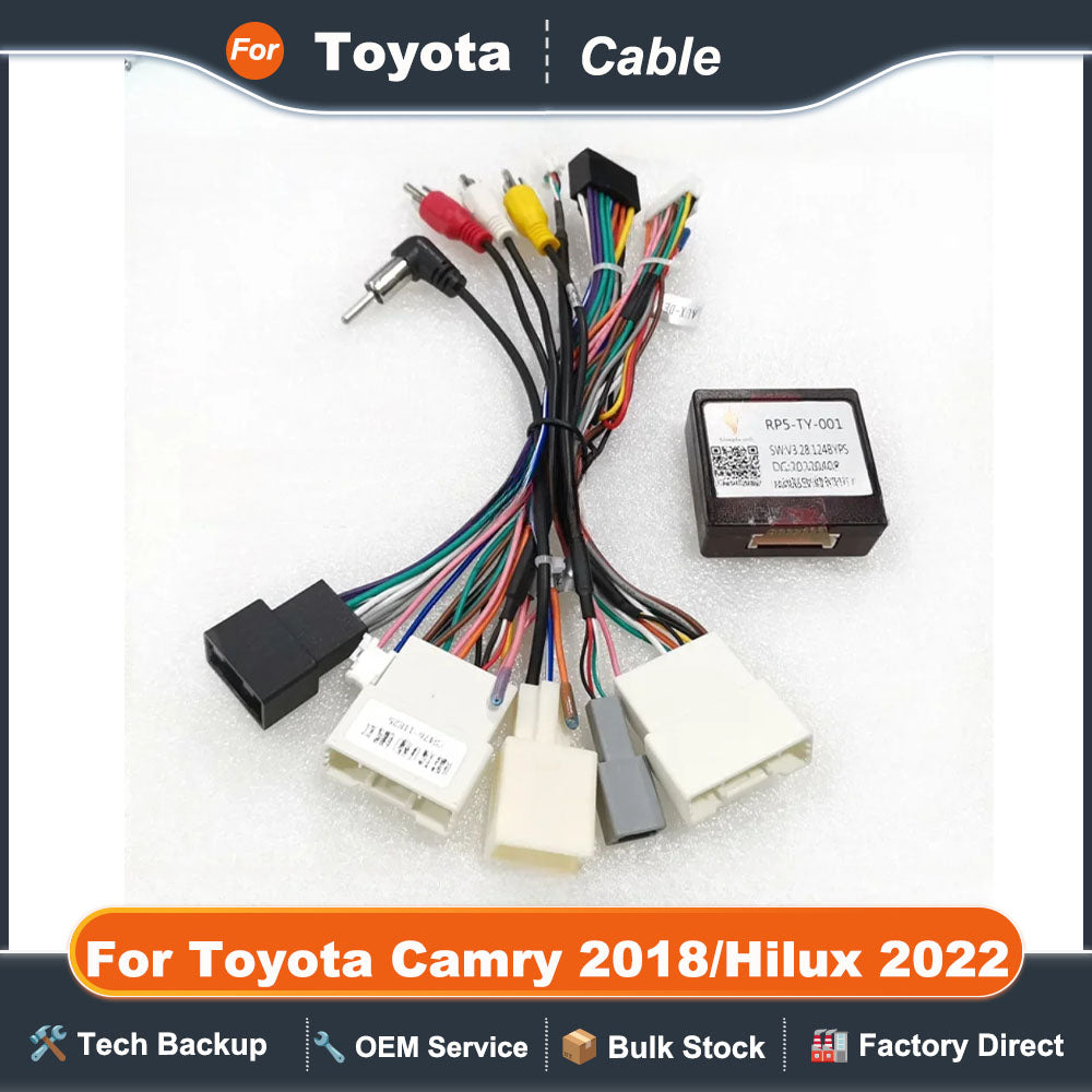 16 Pin Android Wiring Harness Power Cable Adapter with Canbus Box RP5-TY-001 For Toyota Camry 2018/Hilux 2022 Android 2 Din GPS