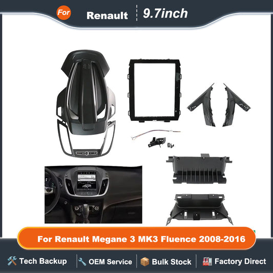 9.7 inch Car Radio Facia for FORD C-MAX KUGA ECOSPORT 2013-2018 Fascia Dash Kit Install Trim Panel GPS Adapter Conso