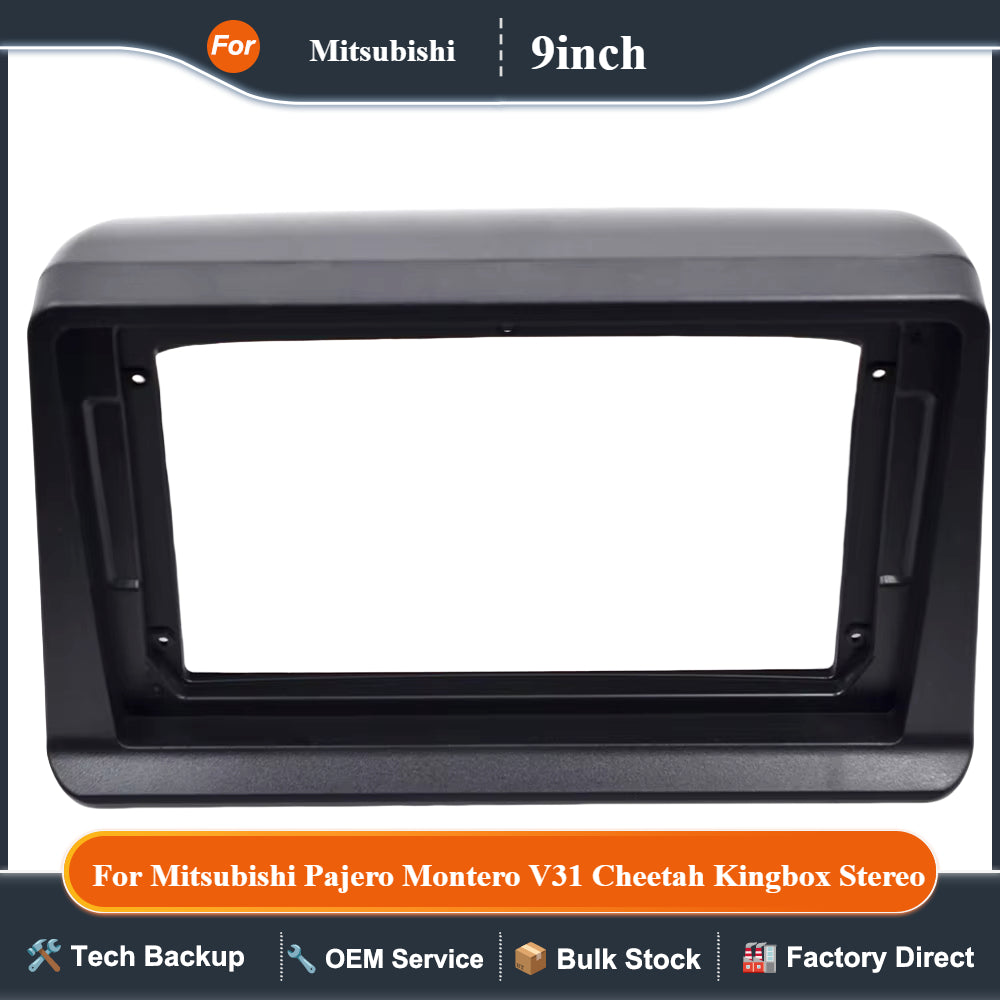 2 Din  Panel 9 inch Car Radio Fascia for Mitsubishi Pajero Montero V31 Cheetah Kingbox Stereo Frame Plate Adapter Navigation