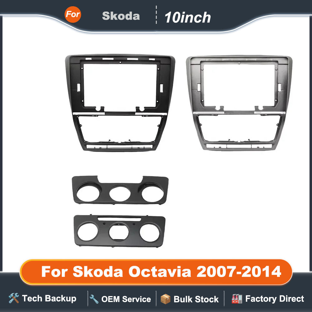 For Skoda Octavia 2007-2014 10 Inch 2Din Car Radio CD DVD GPS Stereo Panel Dash Mount Trim Kit Interface Frame