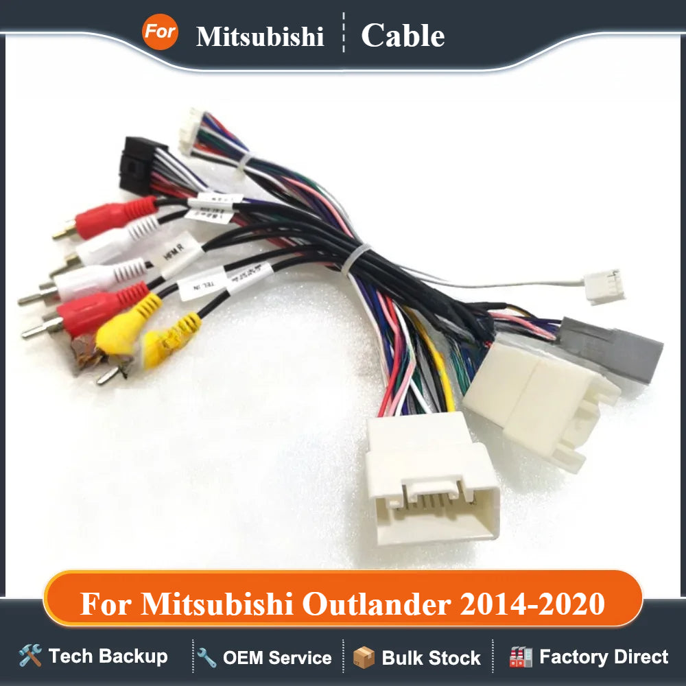 16 Pin Canbus box With Cable Adaptor For Mitsubishi Outlander 2014-2020/ PAJERO Wiring Harness Cable Android 2 Din GPS Car Radio