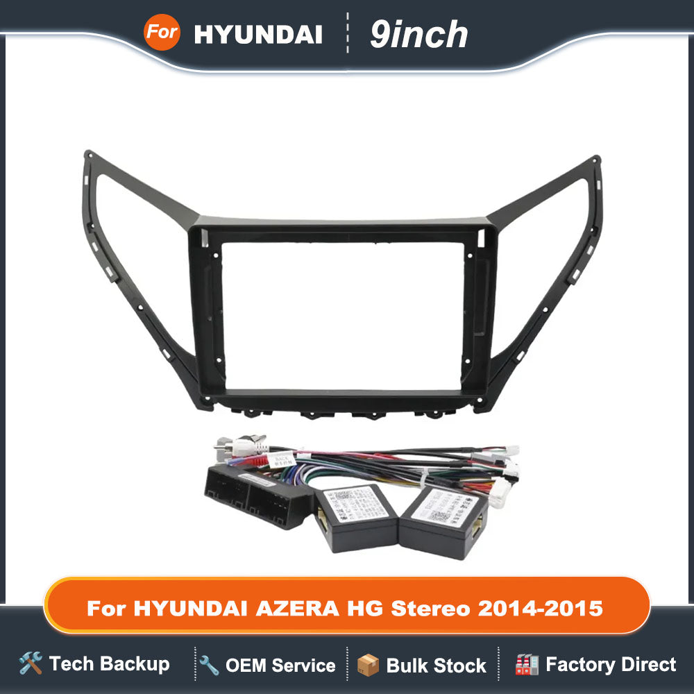 9 Inch Car Trim Kits Panel For 2014-2015 HYUNDAI AZERA HG Stereo 2 Din Android MP5 Fascia Car Frame Audio Fitting Adaptor Dash