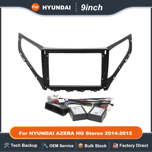 9 Inch Car Trim Kits Panel For 2014-2015 HYUNDAI AZERA HG Stereo 2 Din Android MP5 Fascia Car Frame Audio Fitting Adaptor Dash