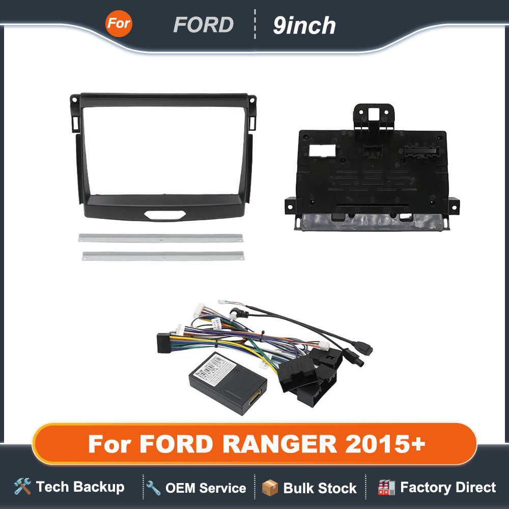 For 2015+ FORD RANGER (9INCH) Car Radio Fascias Android MP5 GPS Player Panel Frame 2 Din Head Unit Stereo Dash Board Cover Trim