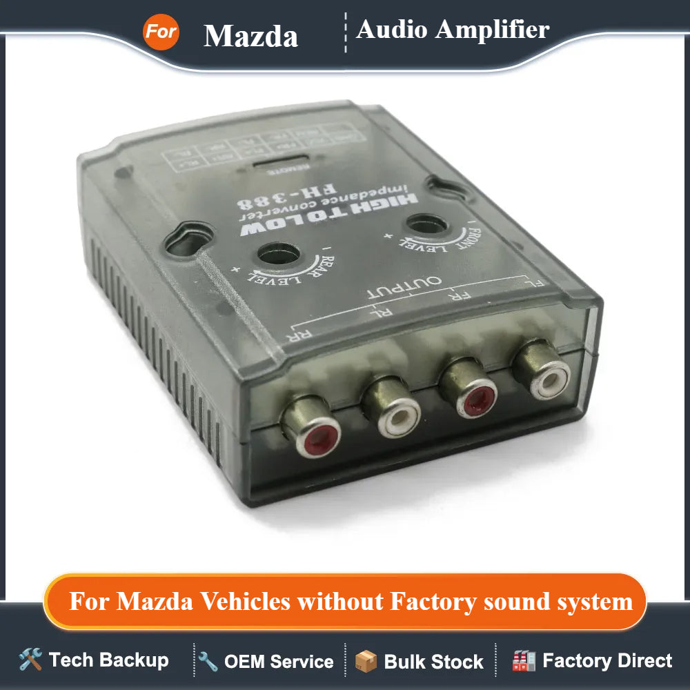 Replacement or Addition of an Amplifier car audio amplifier for Mazda Vehicles without Factory sound system